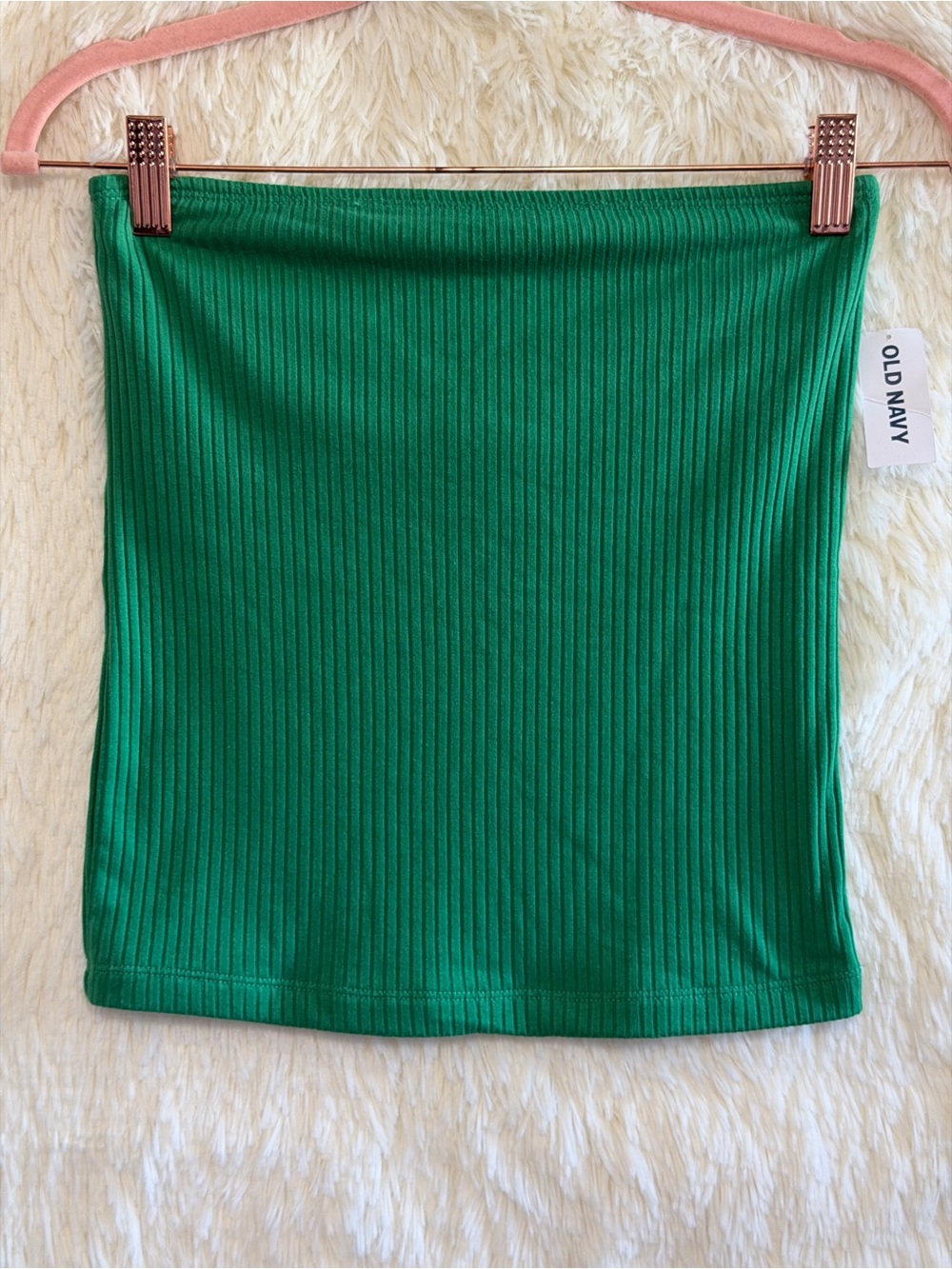 Old Navy Womens Indie Sleaze Ribbed Tube Top Size S Green Strapless Minimalist